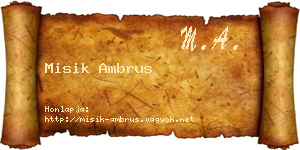 Misik Ambrus névjegykártya